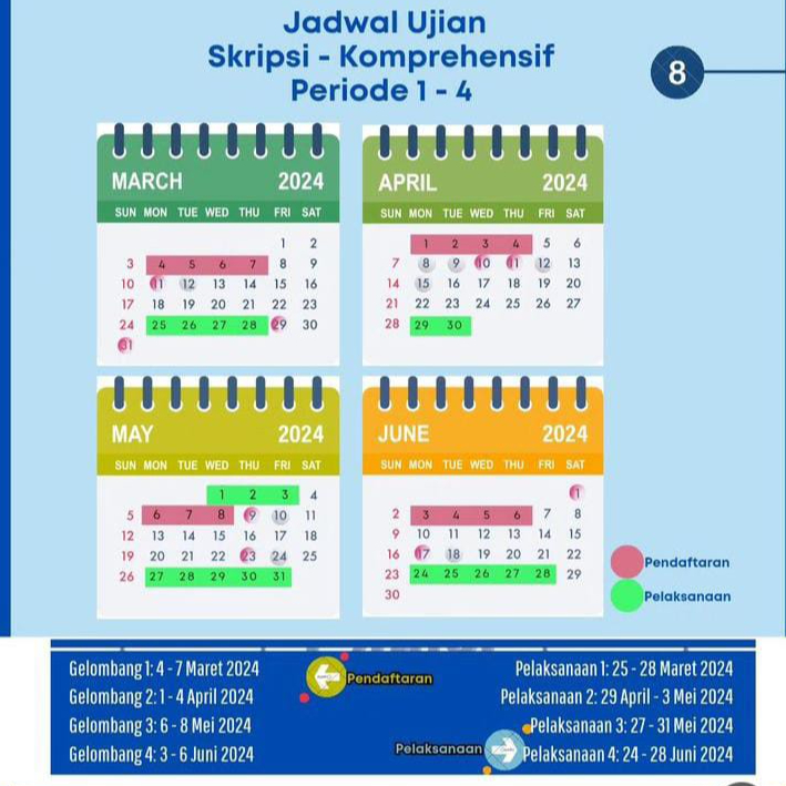 Jadwal Ujian Skripsi Komprehensif Periode 1-4-2024